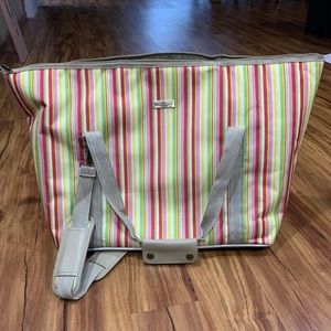 Insulated picnic tote bag w/ plates & silverware